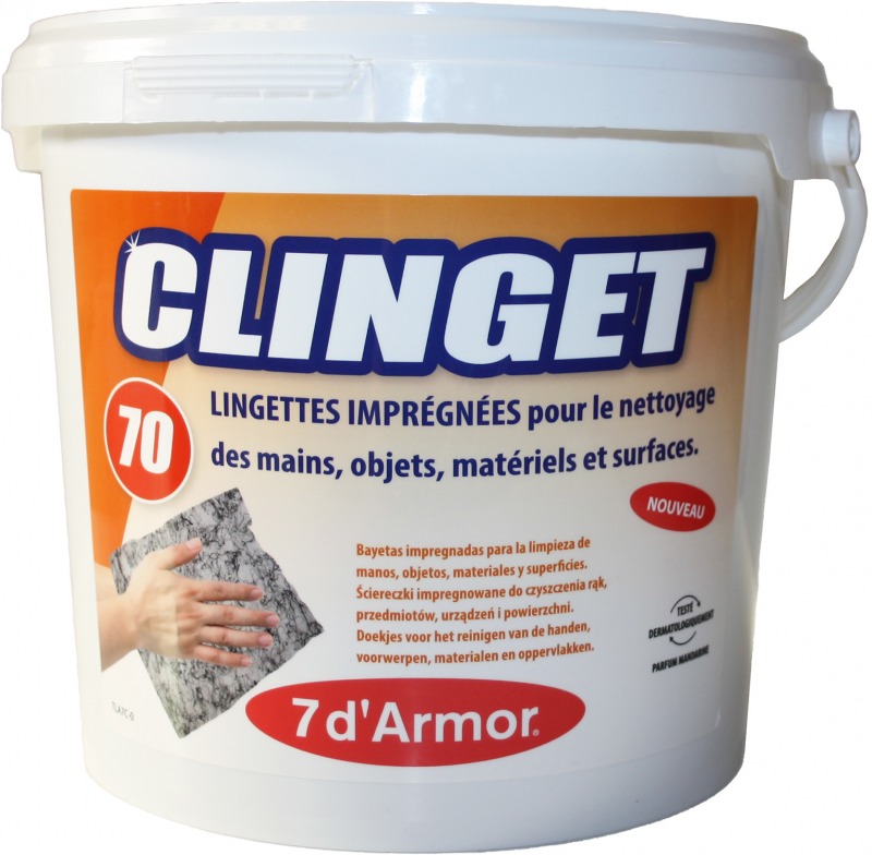 Lingettes imprégnées pour le nettoyage des mains